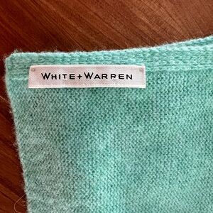 White and Warren cashmere travel wrap in aqua.